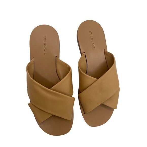 Everlane The Day Crossover Sandal Womens Sz 9.5 Light Taupe Leather Strappy - Picture 4 of 11